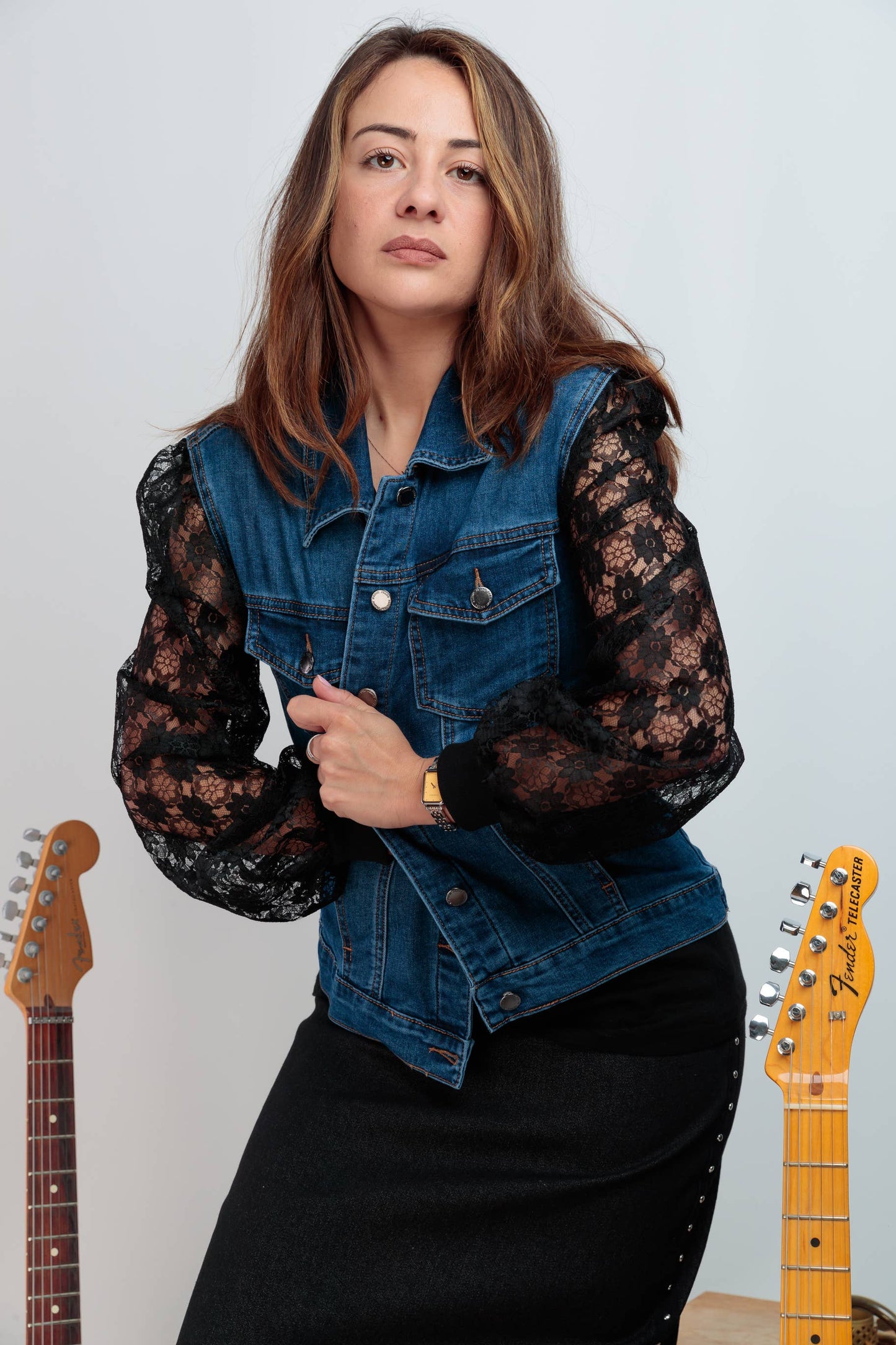 Veste en jean Skull Festival pour femme