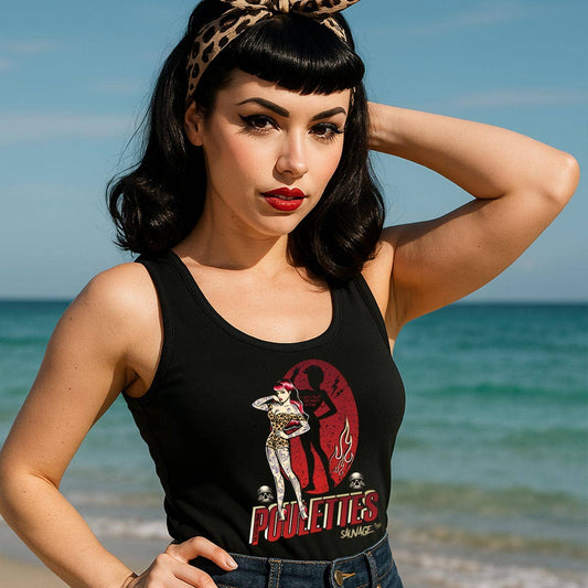 Débardeur Femme "Poulette Sauvage" noir
